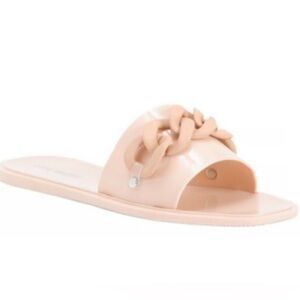 STEVE MADDEN One Band Chain Detail Jelly Sandals Ciela Blush